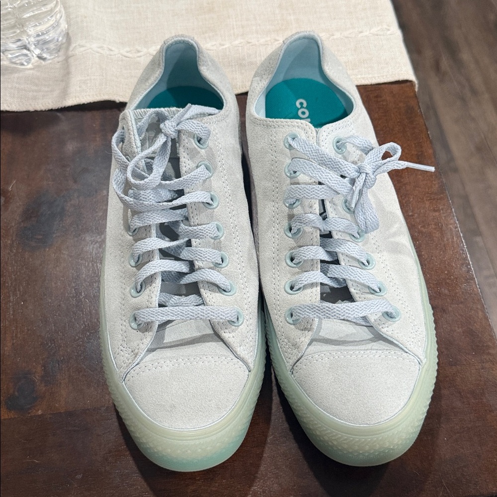 Converse Gray Sneakers with Aqua Soles